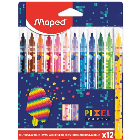MARCADOR DE FELTRO MAPED PIXEL PARTY C/12 CORES