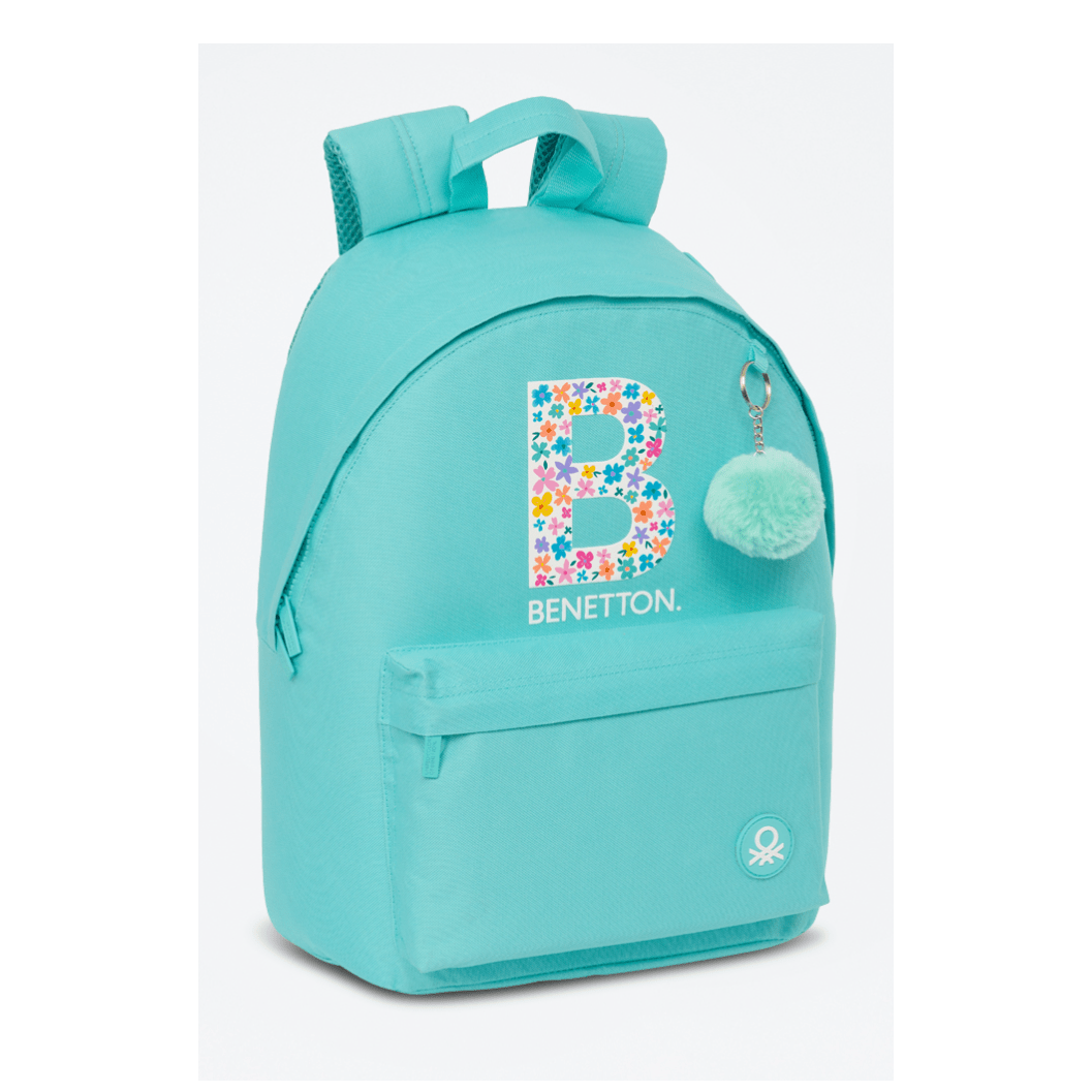 Mochila escolar Benetton Turquesa 41cm