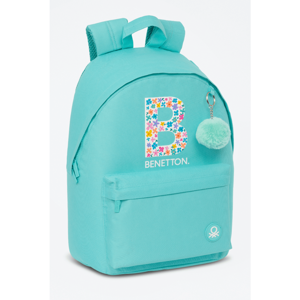Mochila escolar Benetton Turquesa 41cm