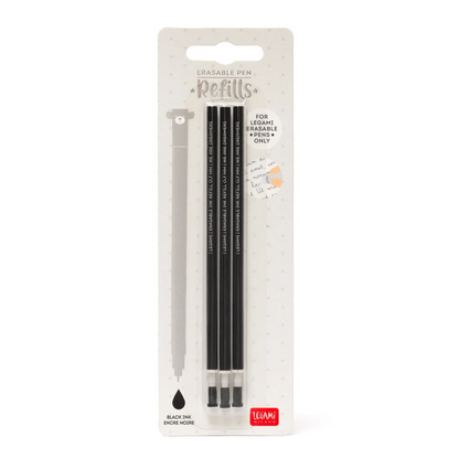 Set de 3 recambios negros para bolígrafos borrables