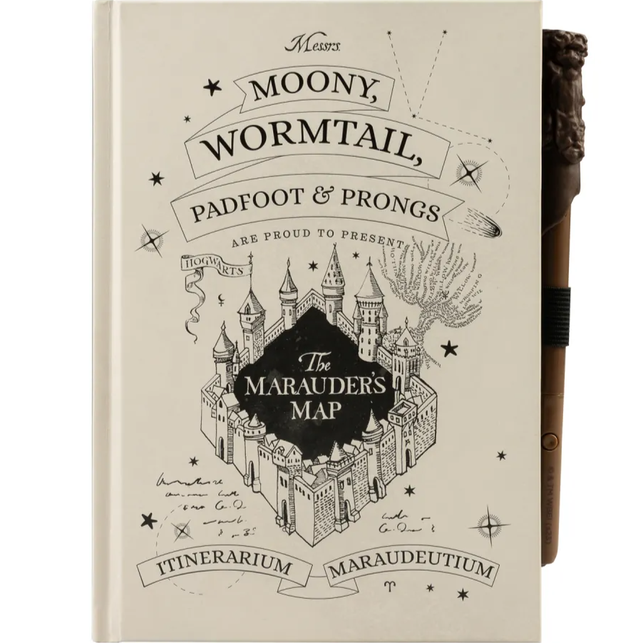 Caderno Premium A5 Harry Potter com tinta mapa de merodeador