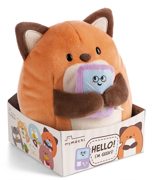 Mymochi Hello Edition, Raposa Geeks 16cm,c/ vídeo jogo em caixa