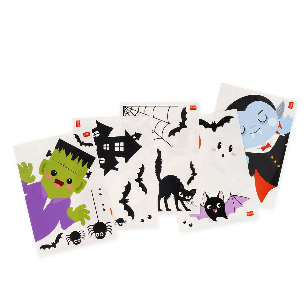 Conjunto de 35 autocolantes estáticos para janelas - Halloween