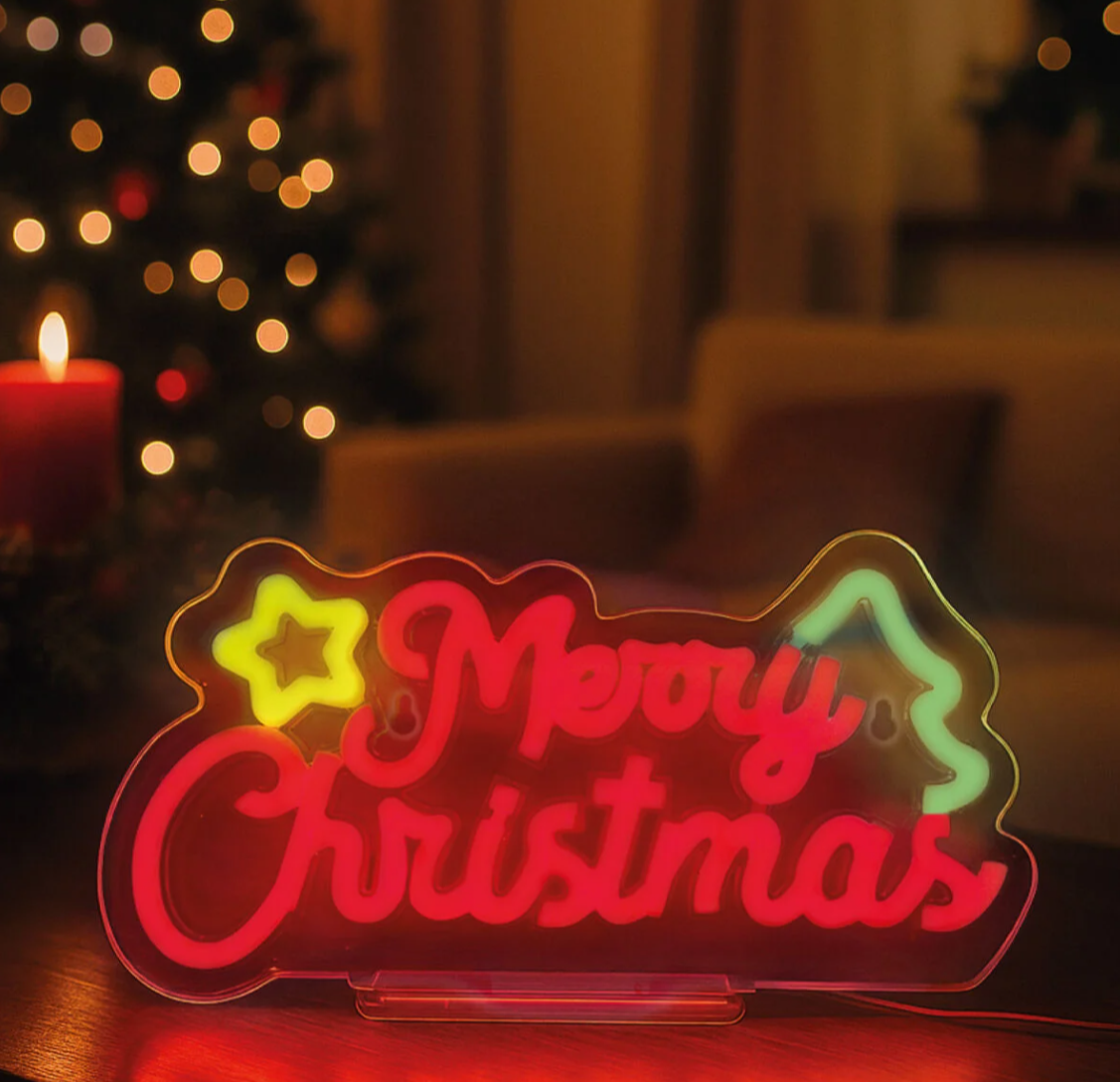 Lâmpada LED com efeito néon - Feliz Natal - É um sinal