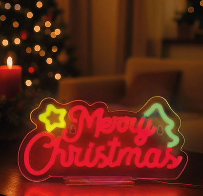 Lâmpada LED com efeito néon - Feliz Natal - É um sinal