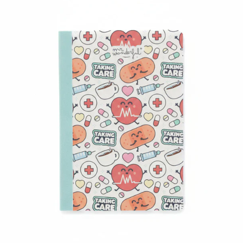 Caderno A6 Cuidar - Saude Quadriculado Mr. Wonderful