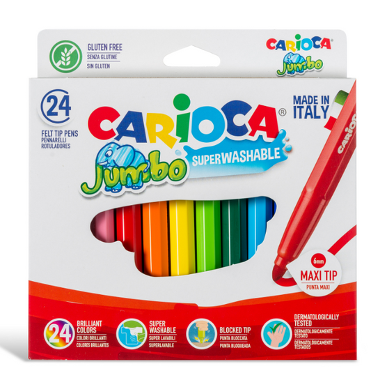 Marcadores carioca jumbo cx de 24