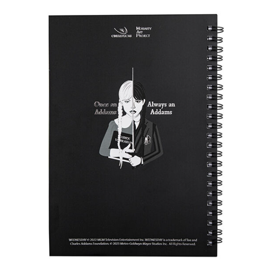 Caderno Wednesday com violino