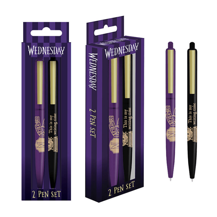 Conjunto 2 canetas Wednesday nevermore