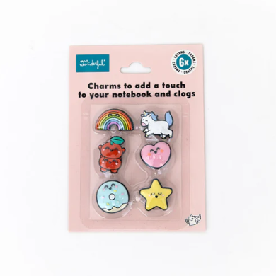 Pins Arco-íris, unicórnio, coração, estrela e cerejas Mr.Wonderful