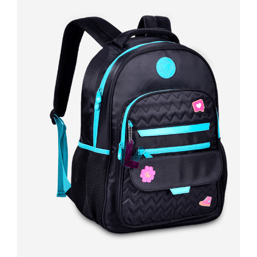 Mochila luluca preto/ azul