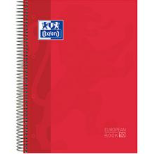 Caderno A4 capa dura espiral Oxford School Quadriculado 150 Folhas 90G Vermelho