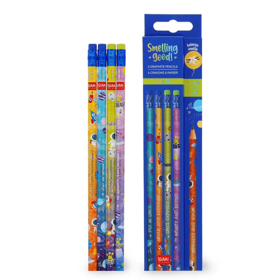 Conjunto de 4 Lapis HB com cheiro a baunilha