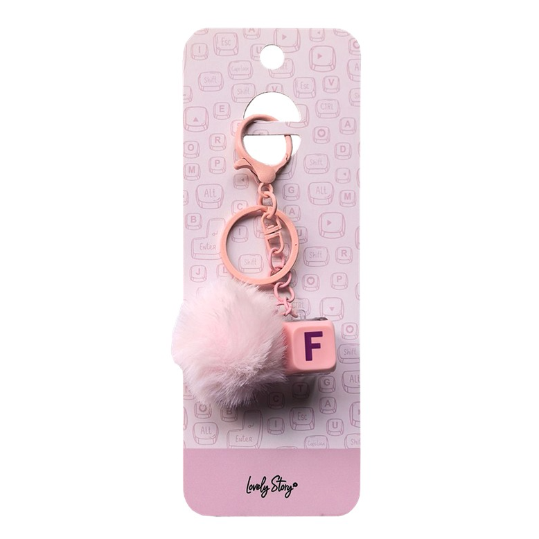 Porta-Chaves com Tecla F Rosa – Lovely Story