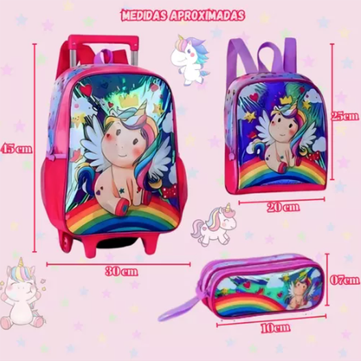 Conjunto escolar Unicórnio - Papelaria Encantada