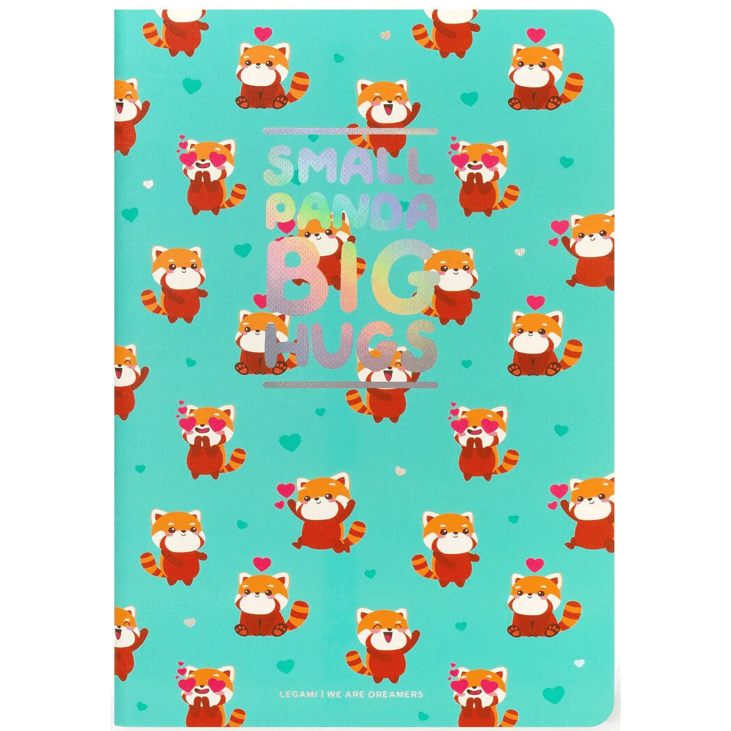 Caderno A5 Liso panda vermelho Legami