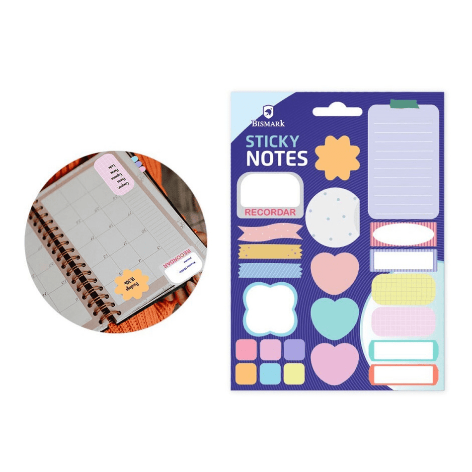 Conjunto De Bloco De Notas Aderentes 15fl (23 Un) Bismark