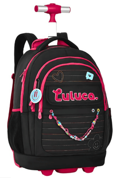 Mochila c/ trolley Luluca Preto 46cm