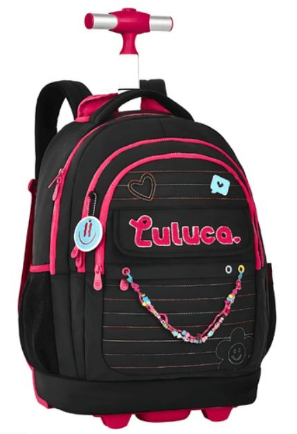 Mochila c/ trolley Luluca Preto 46cm