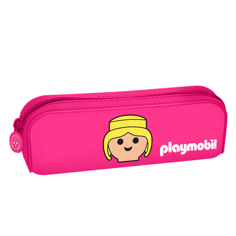 Estojo silicone Playmobil Menina Rosa claro