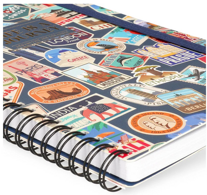 Caderno Legami A5 Espiral linhas - Travel Stickers