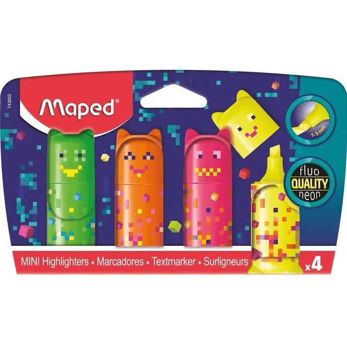 SUBLINHADOR MAPED FLUO PIXEL PARTY C/4UN