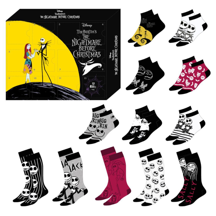 Conjunto 12 pares de meias Nightmare before christmas "Edição limitada"