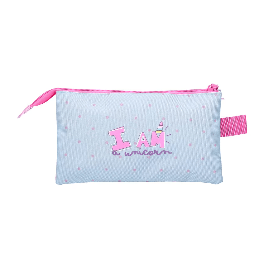 Estojo porta lápis triplo unicórnio - Papelaria Encantada