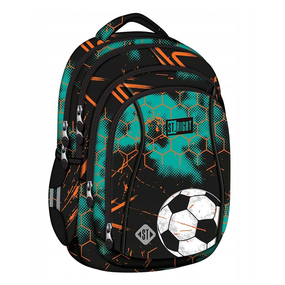 Mochila escolar 43cm futebol turbo kick
