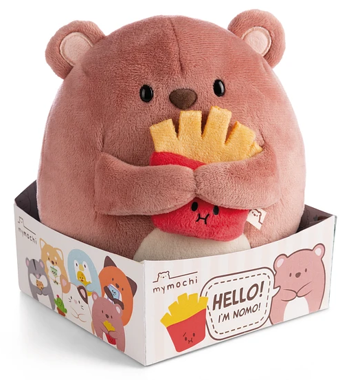 Mymochi Hello Edition, Urso Nomo 16cm, c/batatas fritas em caixa