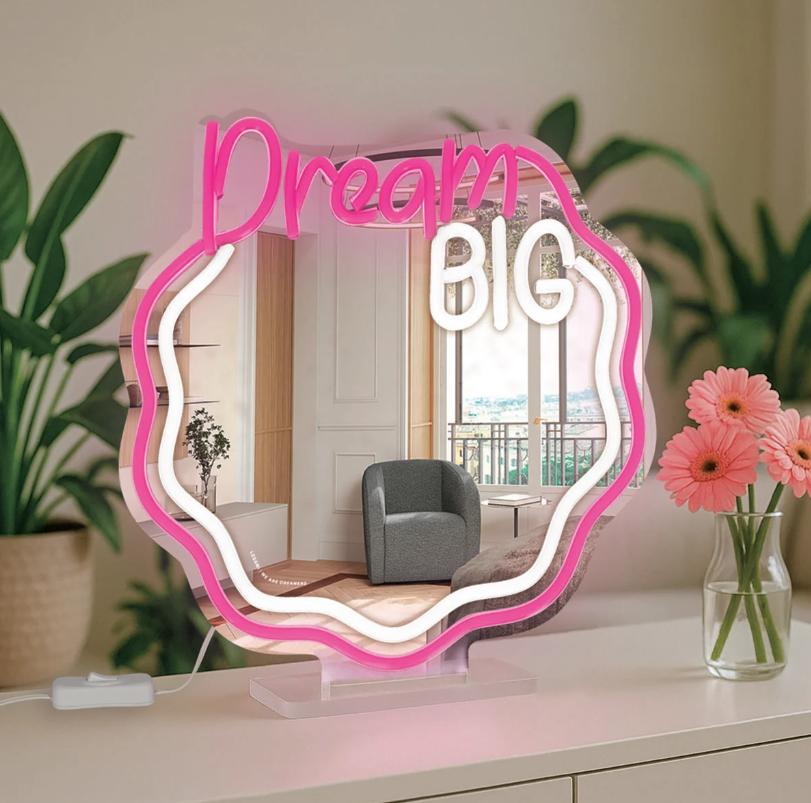 Espelho com luz LED de efeito néon - É um sinal - Legami