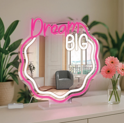 Espelho com luz LED de efeito néon - É um sinal - Legami