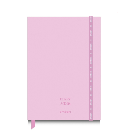 Agenda Mini Secretária A6 Ambar Pastel Colors 2026 Rosa