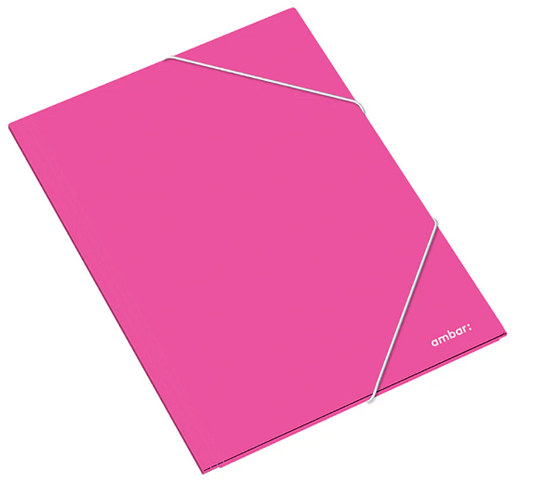 Capa com Elástico Ambar School Almaço Cartolina A4 Rosa