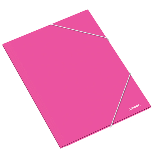 Capa com Elástico Ambar School Almaço Cartolina A4 Rosa