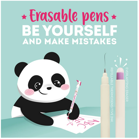 Caneta apagável Panda - Papelaria Encantada