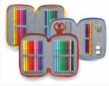 Estojo completo com 3 fechos Lima Neon Favorit