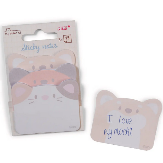 Mymochi nici | Set Post it, 3 motivos c/15 folhas cada