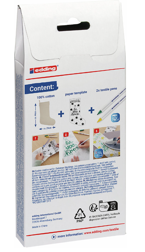 Conjunto Edding criativo de Natal Arvore