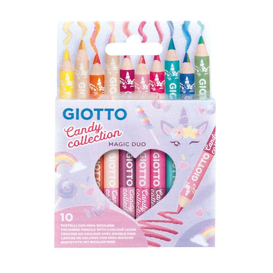 Lápis de Cor Duplo Giotto Magic Duo Candy Collection 10 Unidades