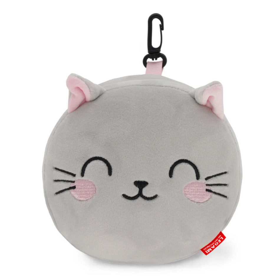 Almofada de viagem gatinho com máscara de dormir - Legami