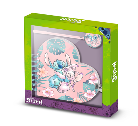 Diário Rosa Lilo e Stitch + Caneta Fashion Lilo e Stitch Stitch & Angel