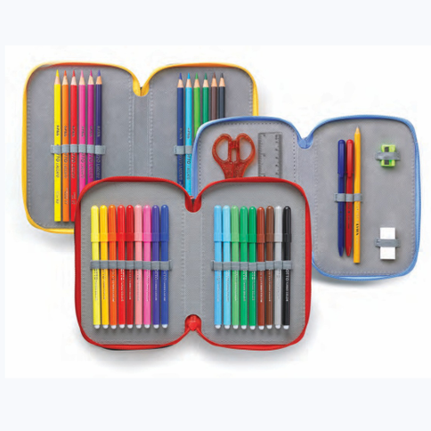 Estojo completo com 3 fechos Lilás pastel Favorit