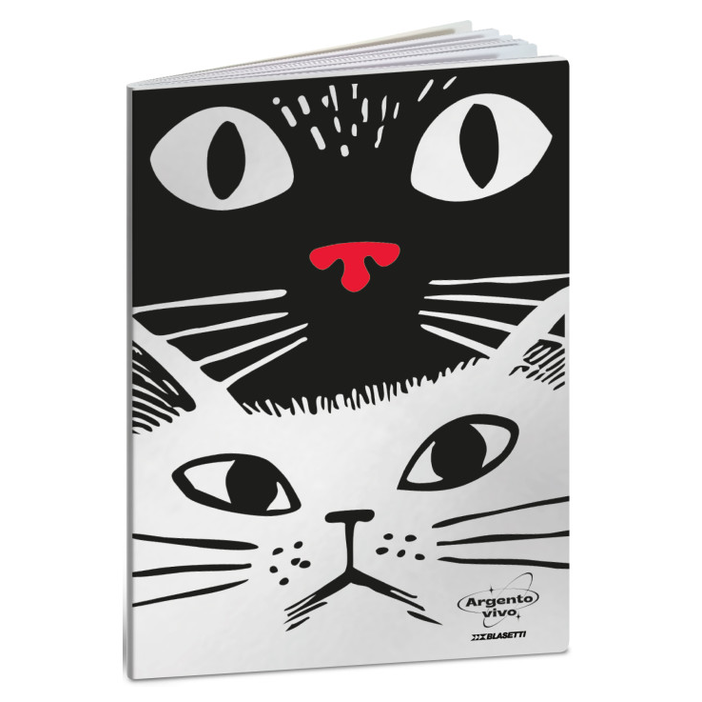 Caderno A4 agraf. Blasetti Pautado - Gatos