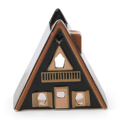 Porta-incenso e vela estilo cabana nórdica