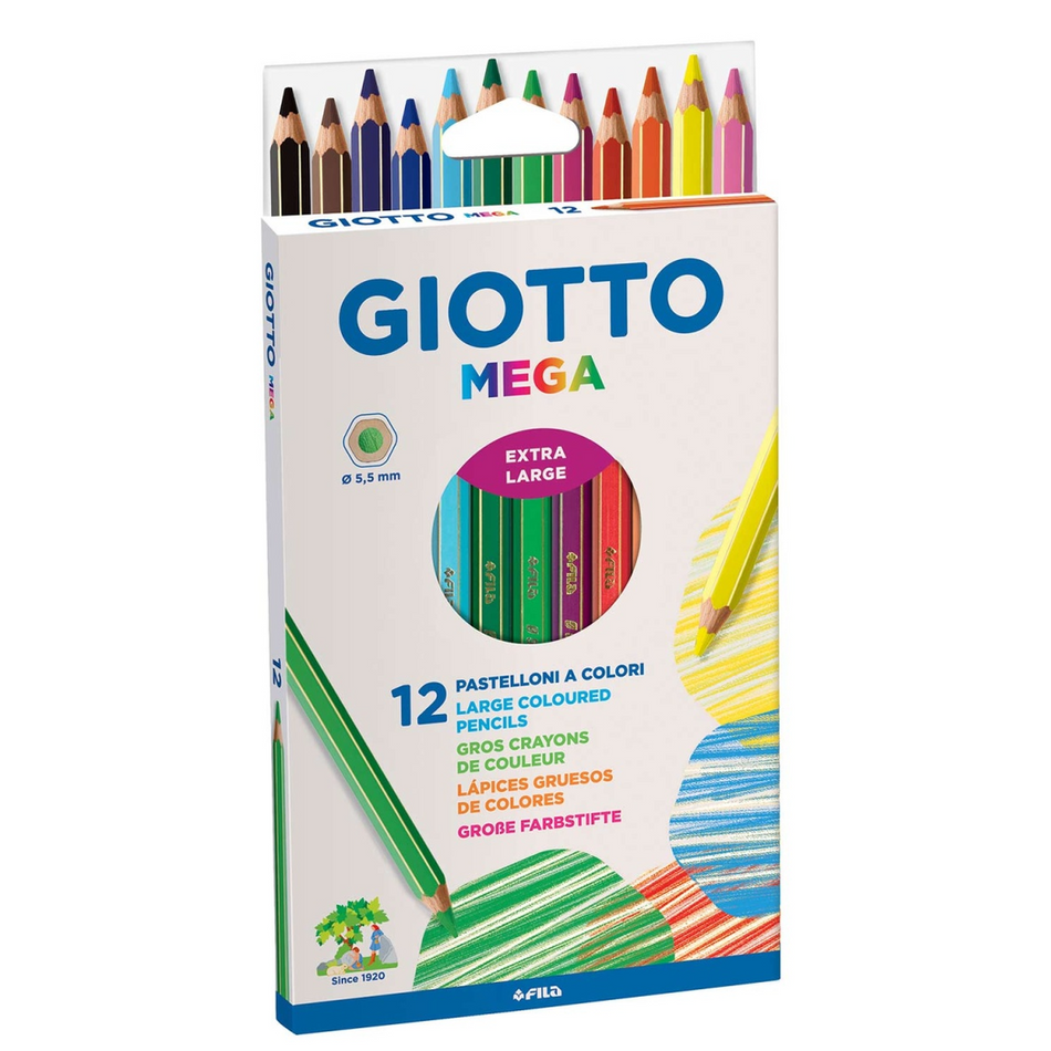 Lápis de cor GIOTTO Mega caixa com 12 cores