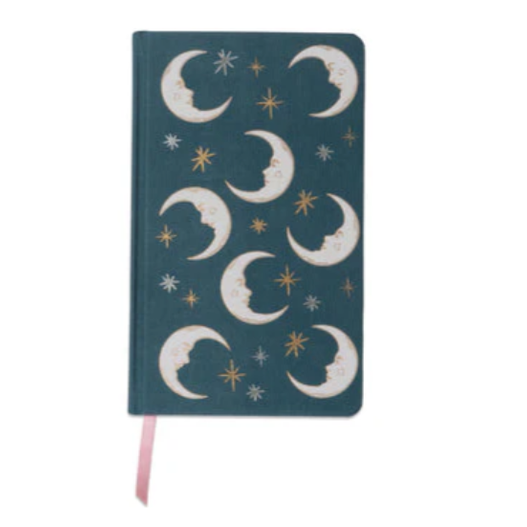 Caderno Celestial Lua Teal em Tecido – DesignWorks Ink