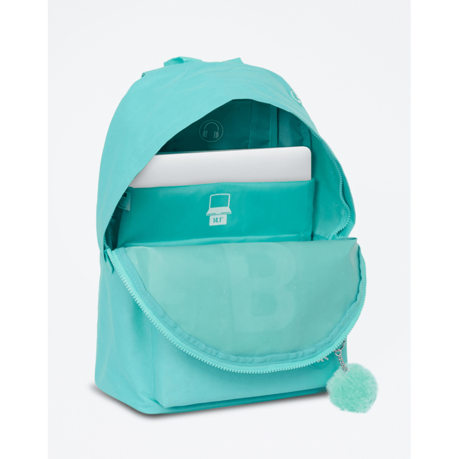 Mochila escolar Benetton Turquesa 41cm