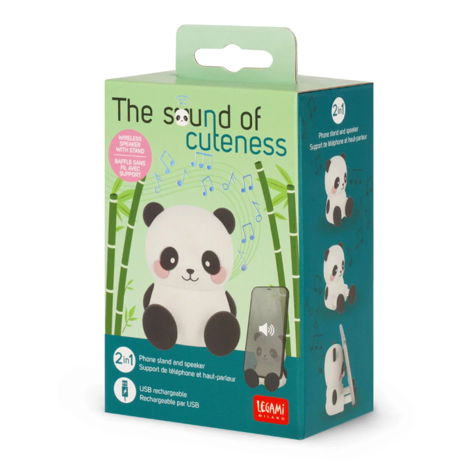 Caixa de som sem fio com suporte - O som da fofura - Panda Legami
