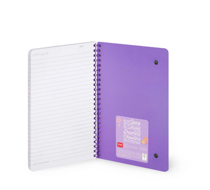 Caderno A5 com capa dura ilustrada - Flores - Bloco de notas - Encadernação em espiral legami